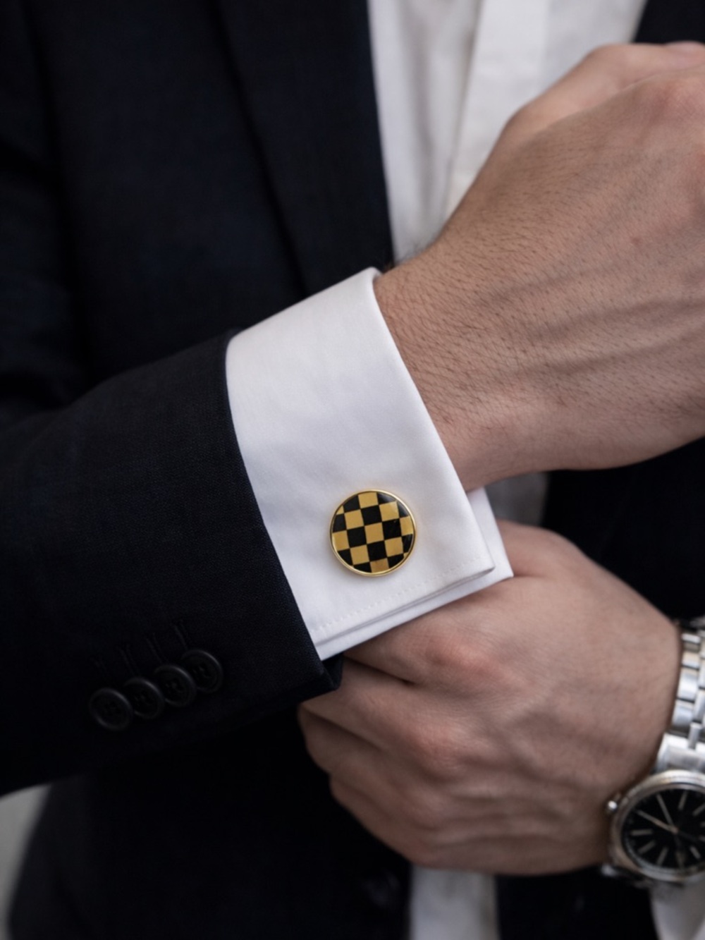 Vintage Stafford Checkered Cufflinks